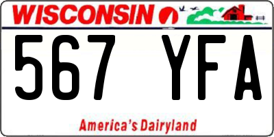 WI license plate 567YFA