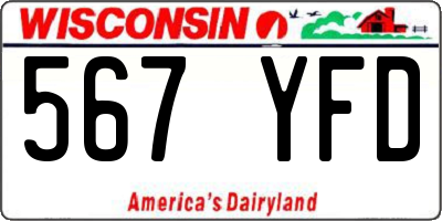WI license plate 567YFD