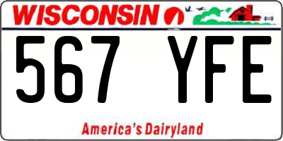WI license plate 567YFE