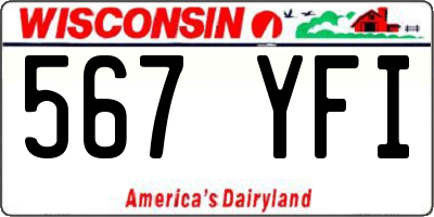 WI license plate 567YFI
