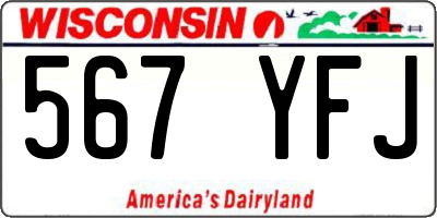 WI license plate 567YFJ