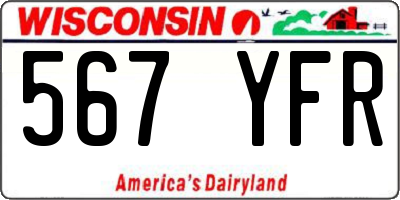 WI license plate 567YFR