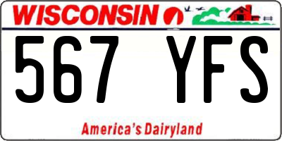WI license plate 567YFS