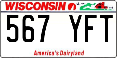 WI license plate 567YFT