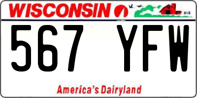 WI license plate 567YFW