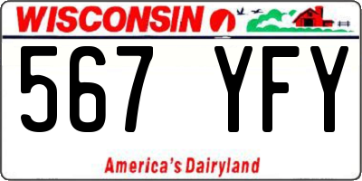 WI license plate 567YFY