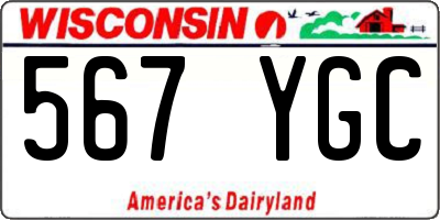 WI license plate 567YGC