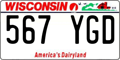 WI license plate 567YGD