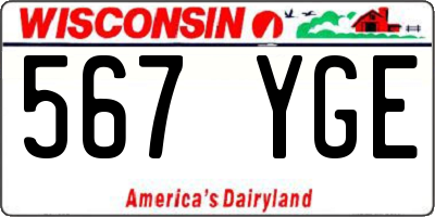 WI license plate 567YGE