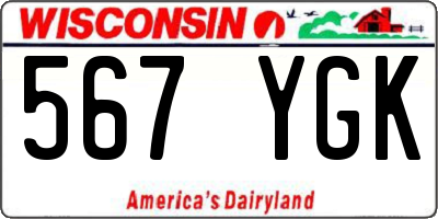 WI license plate 567YGK