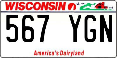 WI license plate 567YGN