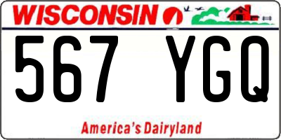 WI license plate 567YGQ