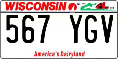 WI license plate 567YGV