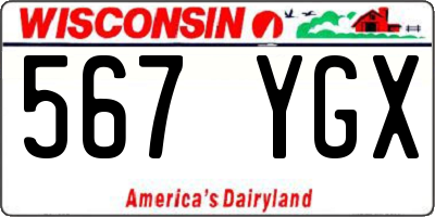 WI license plate 567YGX