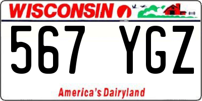 WI license plate 567YGZ