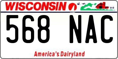 WI license plate 568NAC