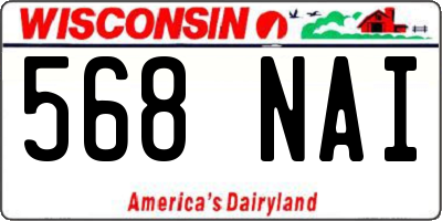 WI license plate 568NAI