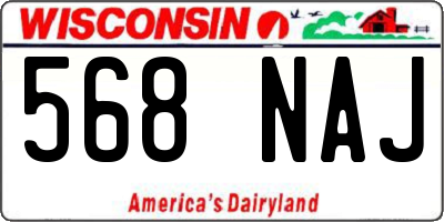 WI license plate 568NAJ
