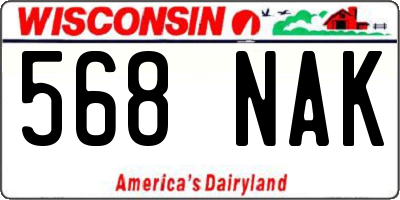 WI license plate 568NAK