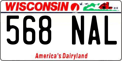 WI license plate 568NAL