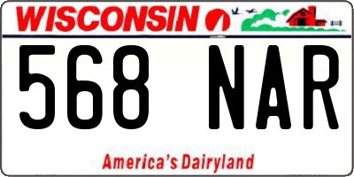 WI license plate 568NAR