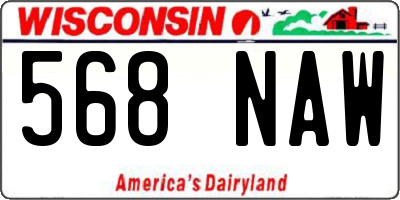 WI license plate 568NAW