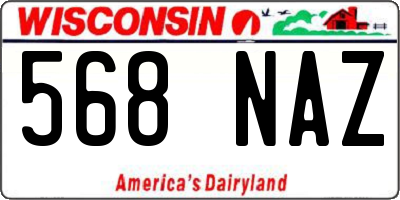 WI license plate 568NAZ