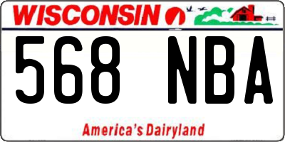 WI license plate 568NBA
