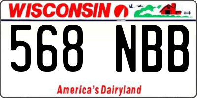 WI license plate 568NBB