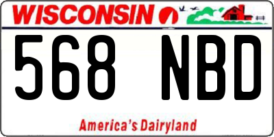 WI license plate 568NBD