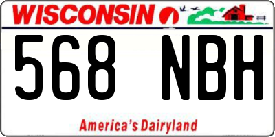 WI license plate 568NBH