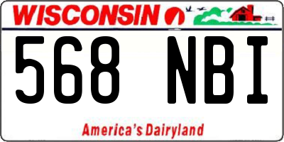 WI license plate 568NBI