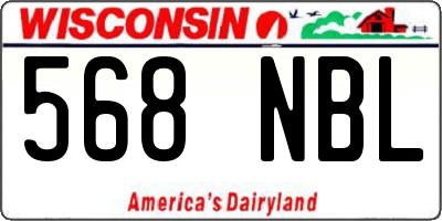 WI license plate 568NBL