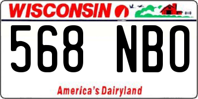 WI license plate 568NBO