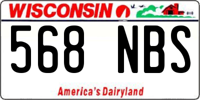 WI license plate 568NBS