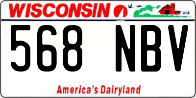 WI license plate 568NBV