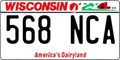 WI license plate 568NCA