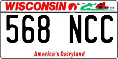 WI license plate 568NCC
