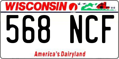 WI license plate 568NCF