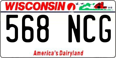 WI license plate 568NCG