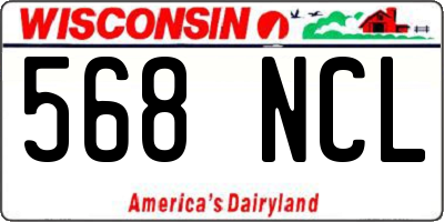 WI license plate 568NCL