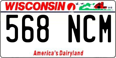 WI license plate 568NCM