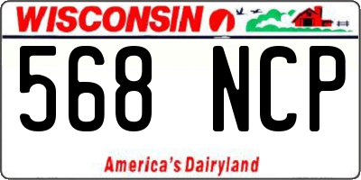 WI license plate 568NCP
