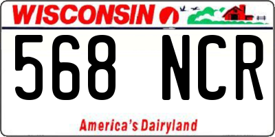 WI license plate 568NCR