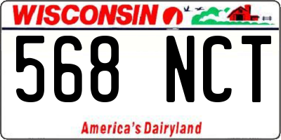 WI license plate 568NCT