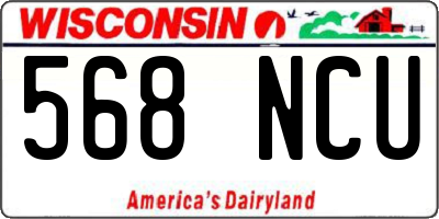 WI license plate 568NCU
