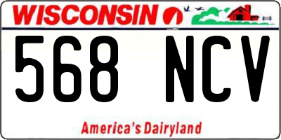 WI license plate 568NCV