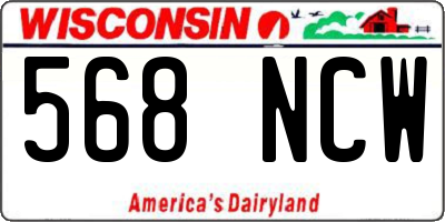 WI license plate 568NCW
