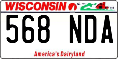 WI license plate 568NDA