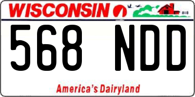 WI license plate 568NDD